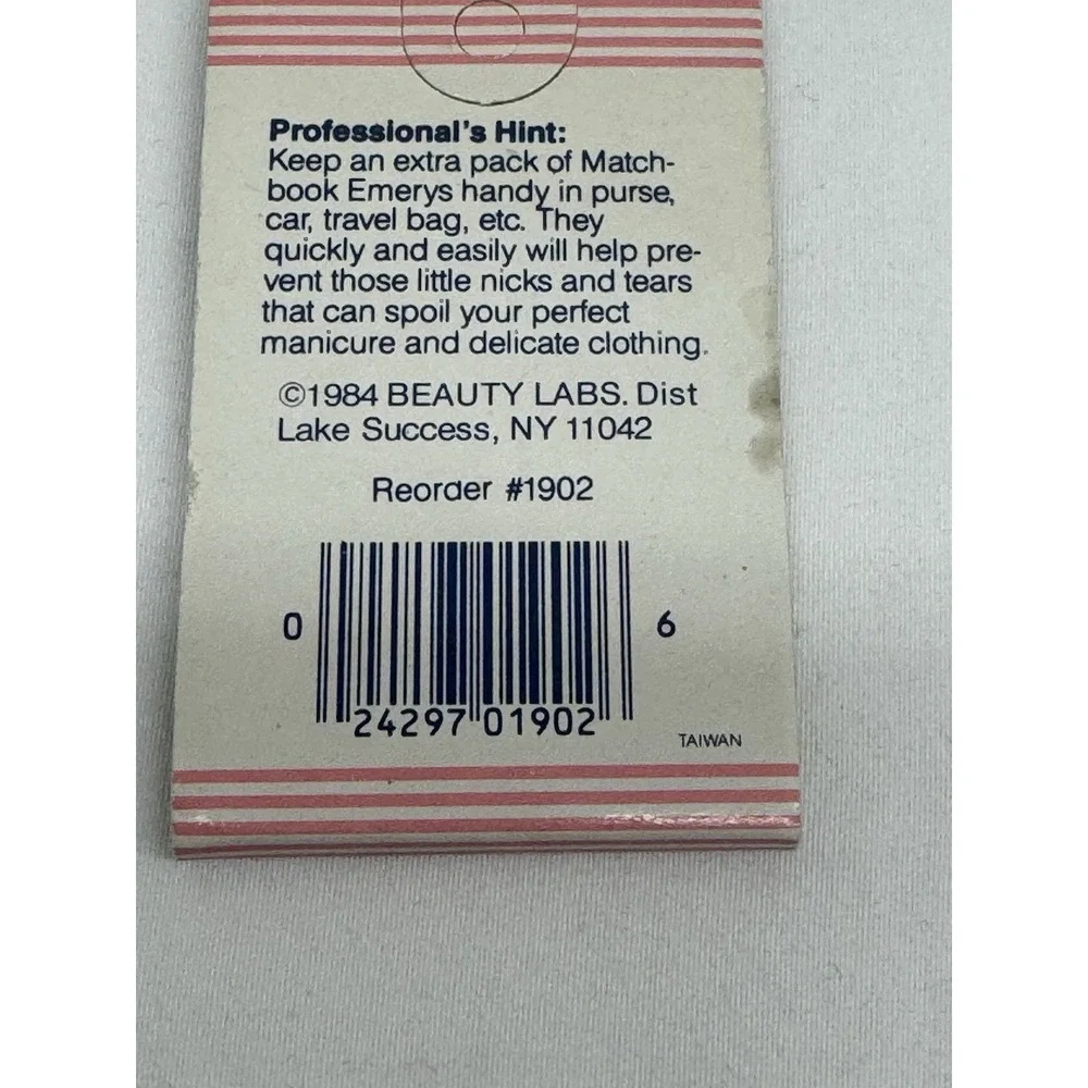 VTG Manicure Mate Purse Pack Matchbook size Manicure Nail File Emery Boards 1984